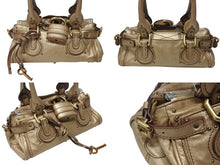 Load image into Gallery viewer, CHLOE クロエ パディントン 南京錠 ミニ ハンドバッグ 01-07-51-5191 レザー ゴールド ゴールド金具 美品 中古 4b004224