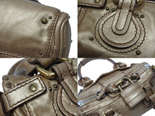 Load image into Gallery viewer, CHLOE クロエ パディントン 南京錠 ミニ ハンドバッグ 01-07-51-5191 レザー ゴールド ゴールド金具 美品 中古 4b004224