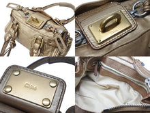 Load image into Gallery viewer, CHLOE クロエ パディントン 南京錠 ミニ ハンドバッグ 01-07-51-5191 レザー ゴールド ゴールド金具 美品 中古 4b004224