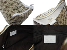 画像をギャラリービューアに読み込む, GUCCI グッチ ハンドバッグ GGキャンバス ワンショルダーバッグ ホワイト ベージュレザー 190525 ゴールド金具 美品 中古 4b004226