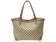 画像をギャラリービューアに読み込む, GUCCI グッチ トートバッグ GGキャンバス ポーチ付き247209 493075 レザー ベージュ ブラウン ゴールド金具 美品 中古 4b004227