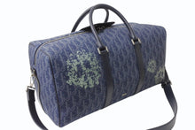 画像をギャラリービューアに読み込む, Dior ディオール DENIM TEARS デニムティアーズ ランゴ50 ボストンバッグ 2WAY オブリーク ピースサイン レザー コットンデニム ネイビー シルバー金具 美品 中古 4b004427