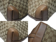 画像をギャラリービューアに読み込む, GUCCI グッチ トートバッグ GGキャンバス ポーチ付き247209 493075 レザー ベージュ ブラウン ゴールド金具 美品 中古 4b004227