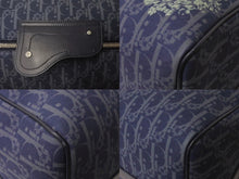 画像をギャラリービューアに読み込む, Dior ディオール DENIM TEARS デニムティアーズ ランゴ50 ボストンバッグ 2WAY オブリーク ピースサイン レザー コットンデニム ネイビー シルバー金具 美品 中古 4b004427