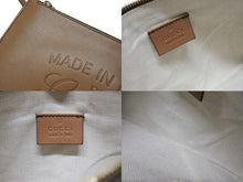 画像をギャラリービューアに読み込む, GUCCI グッチ トートバッグ GGキャンバス ポーチ付き247209 493075 レザー ベージュ ブラウン ゴールド金具 美品 中古 4b004227