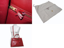 Load image into Gallery viewer, HERMES エルメス ハンドバッグ ケリー35 □P刻 ギリーズ ルビー レッド エバーカーフ ゴールド金具 美品 中古 4b004231