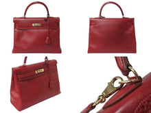 Load image into Gallery viewer, HERMES エルメス ハンドバッグ ケリー35 □P刻 ギリーズ ルビー レッド エバーカーフ ゴールド金具 美品 中古 4b004231