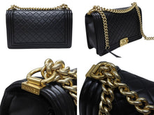 Load image into Gallery viewer, CHANEL シャネル ボーイシャネル 28 ラージ チェーン ショルダーバッグ 21番台 ラムスキン ブラック ゴールド金具 ココマーク 美品 中古 4b004232
