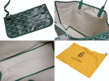 画像をギャラリービューアに読み込む, 新品未使用 GOYARD ゴヤール サンルイPM バッグ トートバッグ STLOUIPMLTY09CL09P PVC レザー ヘリンボーン グリーン 中古 4b004235
