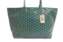 画像をギャラリービューアに読み込む, 新品未使用 GOYARD ゴヤール サンルイPM バッグ トートバッグ STLOUIPMLTY09CL09P PVC レザー ヘリンボーン グリーン 中古 4b004235