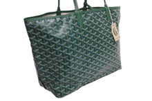 画像をギャラリービューアに読み込む, 新品未使用 GOYARD ゴヤール サンルイPM バッグ トートバッグ STLOUIPMLTY09CL09P PVC レザー ヘリンボーン グリーン 中古 4b004235