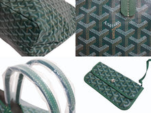 画像をギャラリービューアに読み込む, 新品未使用 GOYARD ゴヤール サンルイPM バッグ トートバッグ STLOUIPMLTY09CL09P PVC レザー ヘリンボーン グリーン 中古 4b004235