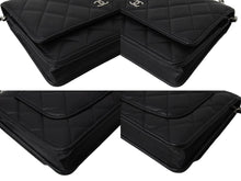 画像をギャラリービューアに読み込む, 極美品 CHANEL シャネル チェーンウォレット ショルダーバッグ ランダム番台 ココマーク ラムスキン キルティング ブラック 中古 4b004237