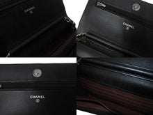 画像をギャラリービューアに読み込む, 極美品 CHANEL シャネル チェーンウォレット ショルダーバッグ ランダム番台 ココマーク ラムスキン キルティング ブラック 中古 4b004237