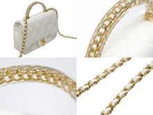 Load image into Gallery viewer, CHANEL シャネル トップハンドル ミニフラップ チェーンショルダーバッグ シャイニーカーフスキン ホワイト ゴールド金具 美品 中古 4b004238
