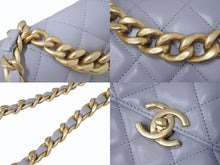 Load image into Gallery viewer, CHANEL シャネル マトラッセ チェーンショルダーバッグ ハンドバッグ IC ラムスキン グレー ゴールド金具 美品 中古 4b004239