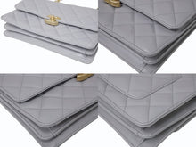 Load image into Gallery viewer, CHANEL シャネル マトラッセ チェーンショルダーバッグ ハンドバッグ IC ラムスキン グレー ゴールド金具 美品 中古 4b004239