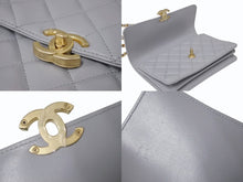 Load image into Gallery viewer, CHANEL シャネル マトラッセ チェーンショルダーバッグ ハンドバッグ IC ラムスキン グレー ゴールド金具 美品 中古 4b004239