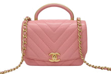 Load image into Gallery viewer, CHANEL シャネル Vステッチ 2WAYバッグ ショルダーバッグ ハンドバッグ 29番台 ピンク ゴールド金具 美品 中古 4b004240