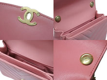 Load image into Gallery viewer, CHANEL シャネル Vステッチ 2WAYバッグ ショルダーバッグ ハンドバッグ 29番台 ピンク ゴールド金具 美品 中古 4b004240