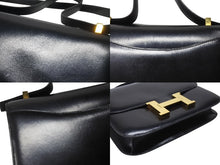 画像をギャラリービューアに読み込む, HERMES エルメス コンスタンス 23 ショルダーバッグ ボックスカーフ ブラック ゴールド金具 ○N刻印 (1984年製) 中古 4b004241