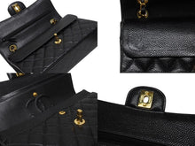 Load image into Gallery viewer, 極美品 CHANEL シャネル マトラッセ23 Wフラップ Wチェーン ショルダーバッグ 6番台 キャビアスキン ココマーク ブラック ゴールド金具 中古 4b004245