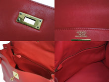 画像をギャラリービューアに読み込む, HERMES エルメス KELLY ケリー 32 内縫い 2WAY バッグ ヴォーガリバー ルージュヴィフ ゴールド金具 □D刻印 2000年製 美品 中古 4b004248
