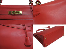 Load image into Gallery viewer, HERMES エルメス KELLY ケリー 32 内縫い 2WAY バッグ ヴォーガリバー ルージュヴィフ ゴールド金具 □D刻印 2000年製 美品 中古 4b004248