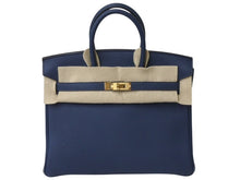 画像をギャラリービューアに読み込む, 新品未使用 HERMES エルメス ハンドバッグ B刻印 バーキン25 ブルードプリュス ゴールド金具トゴ 中古 4b004251