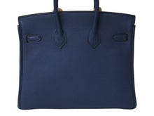 画像をギャラリービューアに読み込む, 新品未使用 HERMES エルメス ハンドバッグ B刻印 バーキン25 ブルードプリュス ゴールド金具トゴ 中古 4b004251