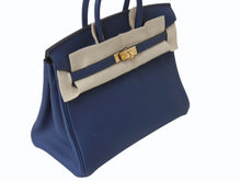 画像をギャラリービューアに読み込む, 新品未使用 HERMES エルメス ハンドバッグ B刻印 バーキン25 ブルードプリュス ゴールド金具トゴ 中古 4b004251