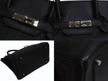 画像をギャラリービューアに読み込む, 極美品 HERMES エルメス BIRKIN バーキン35 ブラック ゴールド金具 トリヨンクレマンス ハンドバッグ □N刻印 中古 4b000219