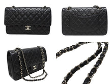 Load image into Gallery viewer, CHANEL シャネル マトラッセ25 Wフラップ Wチェーンショルダーバッグ 5番台 A1112 ラムスキン ブラック シルバー金具 美品 中古 4b004257
