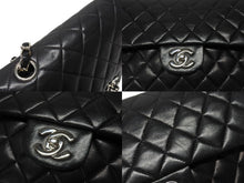 Load image into Gallery viewer, CHANEL シャネル マトラッセ25 Wフラップ Wチェーンショルダーバッグ 5番台 A1112 ラムスキン ブラック シルバー金具 美品 中古 4b004257