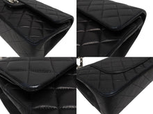 Load image into Gallery viewer, CHANEL シャネル マトラッセ25 Wフラップ Wチェーンショルダーバッグ 5番台 A1112 ラムスキン ブラック シルバー金具 美品 中古 4b004257