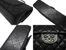 Load image into Gallery viewer, CHANEL シャネル マトラッセ25 Wフラップ Wチェーンショルダーバッグ 5番台 A1112 ラムスキン ブラック シルバー金具 美品 中古 4b004257