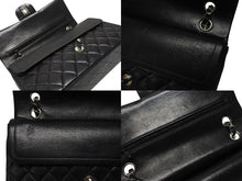 Load image into Gallery viewer, CHANEL シャネル マトラッセ25 Wフラップ Wチェーンショルダーバッグ 5番台 A1112 ラムスキン ブラック シルバー金具 美品 中古 4b004257