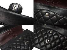 Load image into Gallery viewer, CHANEL シャネル マトラッセ25 Wフラップ Wチェーンショルダーバッグ 5番台 A1112 ラムスキン ブラック シルバー金具 美品 中古 4b004257