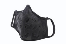 Load image into Gallery viewer, CHROME HEARTS 廃盤 クロムハーツ マスク セメタリークロス ブラック コットン レザー 美品 中古 4b004271