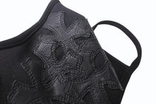 Load image into Gallery viewer, CHROME HEARTS 廃盤 クロムハーツ マスク セメタリークロス ブラック コットン レザー 美品 中古 4b004271