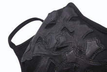 Load image into Gallery viewer, CHROME HEARTS 廃盤 クロムハーツ マスク セメタリークロス ブラック コットン レザー 美品 中古 4b004271