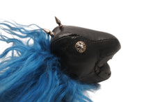 画像をギャラリービューアに読み込む, CHROME HEARTS クロムハーツ バッグチャーム ダイナソー 恐竜 クロスボールボタン キーリング レザー シルバー925 ブラック ブルー 美品 中古 4b004275