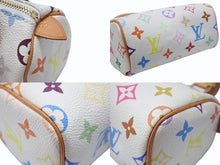 Load image into Gallery viewer, LOUIS VUITTON ルイヴィトン モノグラム マルチカラー ミニスピーディ ハンドバッグ M92645 PVC ヌメ革 ホワイト 村上隆 美品 中古 4b004280