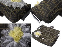 画像をギャラリービューアに読み込む, 極美品 FENDI フェンディ マンマバケット ワンショルダーバッグ 26424 フラワーモチーフ ズッカ柄 シルバー金具 刺繍 中古 4b004282