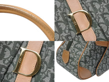 Load image into Gallery viewer, 極美品 Christian Dior クリスチャンディオール ダブルサドルバッグ ハンドバッグ MA-0081 トロッター柄 カーキ 中古 4b004288