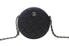 Load image into Gallery viewer, 極美品 CHANEL シャネル ラウンド チェーンショルダーバッグ 30番台 ココマーク キャビアスキン ブラック シルバー金具 中古 4b004289