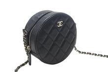 Load image into Gallery viewer, 極美品 CHANEL シャネル ラウンド チェーンショルダーバッグ 30番台 ココマーク キャビアスキン ブラック シルバー金具 中古 4b004289