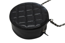 Load image into Gallery viewer, 極美品 CHANEL シャネル ラウンド チェーンショルダーバッグ 30番台 ココマーク キャビアスキン ブラック シルバー金具 中古 4b004289