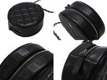 Load image into Gallery viewer, 極美品 CHANEL シャネル ラウンド チェーンショルダーバッグ 30番台 ココマーク キャビアスキン ブラック シルバー金具 中古 4b004289