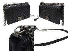 Load image into Gallery viewer, 極美品 CHANEL シャネル ボーイシャネル25 フルフラップ チェーンショルダーバッグ A67086 26番台 キャビアスキン ブラック 中古 4b004294